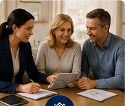 Advisor reviewing board and care placement options with a family