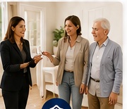 Family touring a residential care home